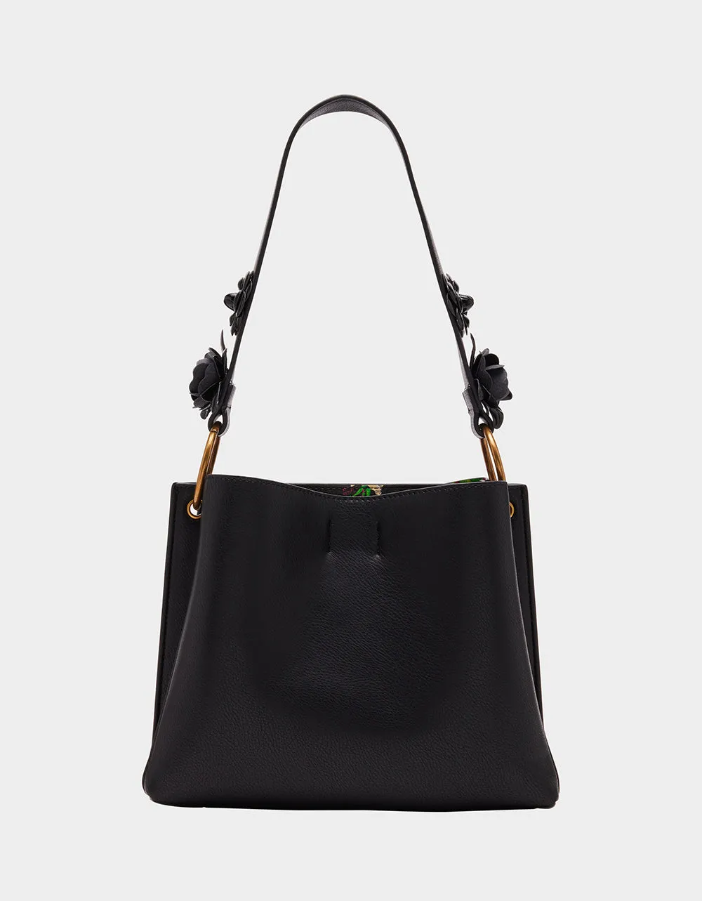 FLORAL BUCKET BAG BLACK | RE:LUV