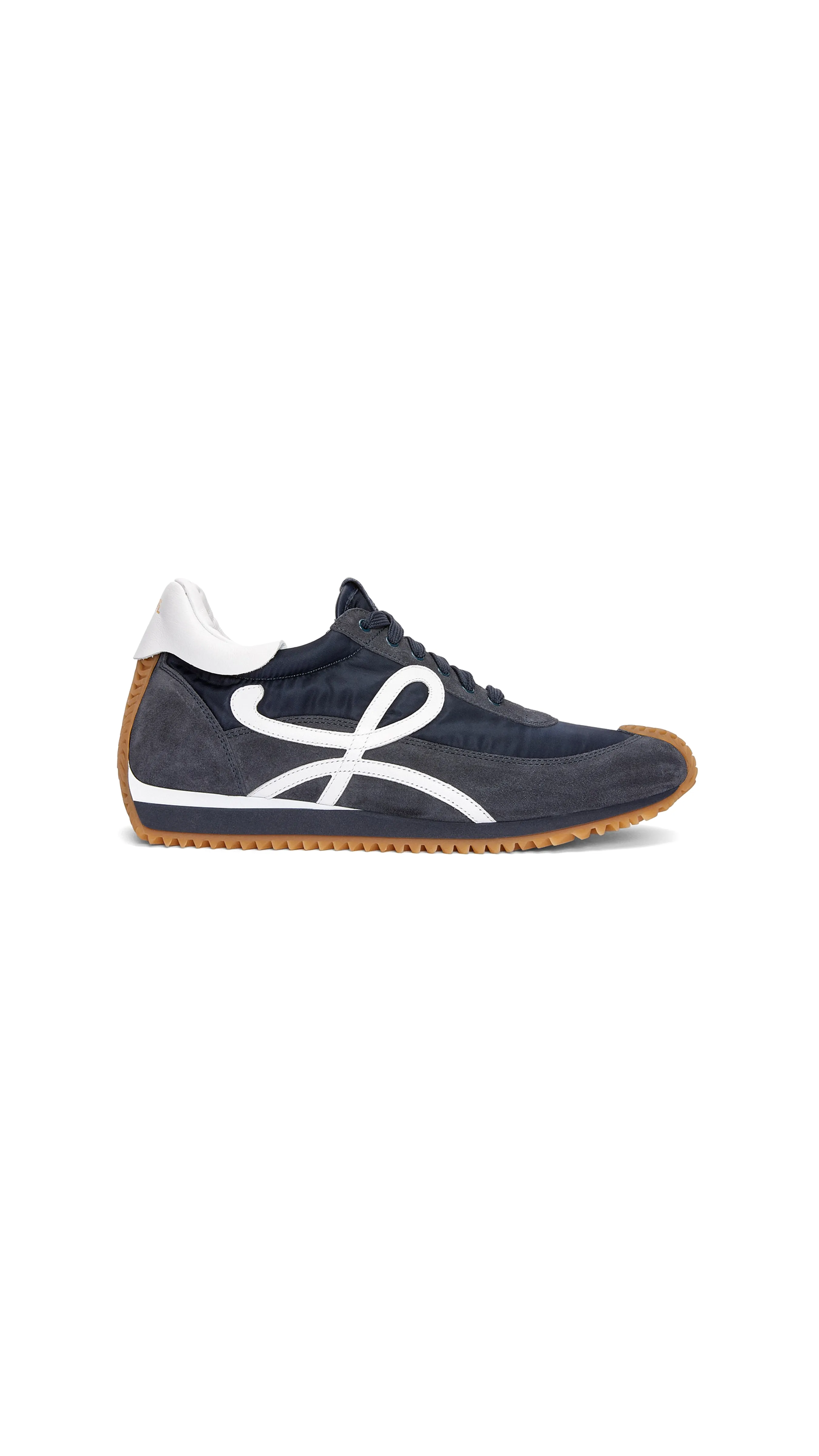 Flow Runner in Nylon and Suede - Dark Navy