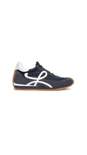 Flow Runner in Nylon and Suede - Dark Navy