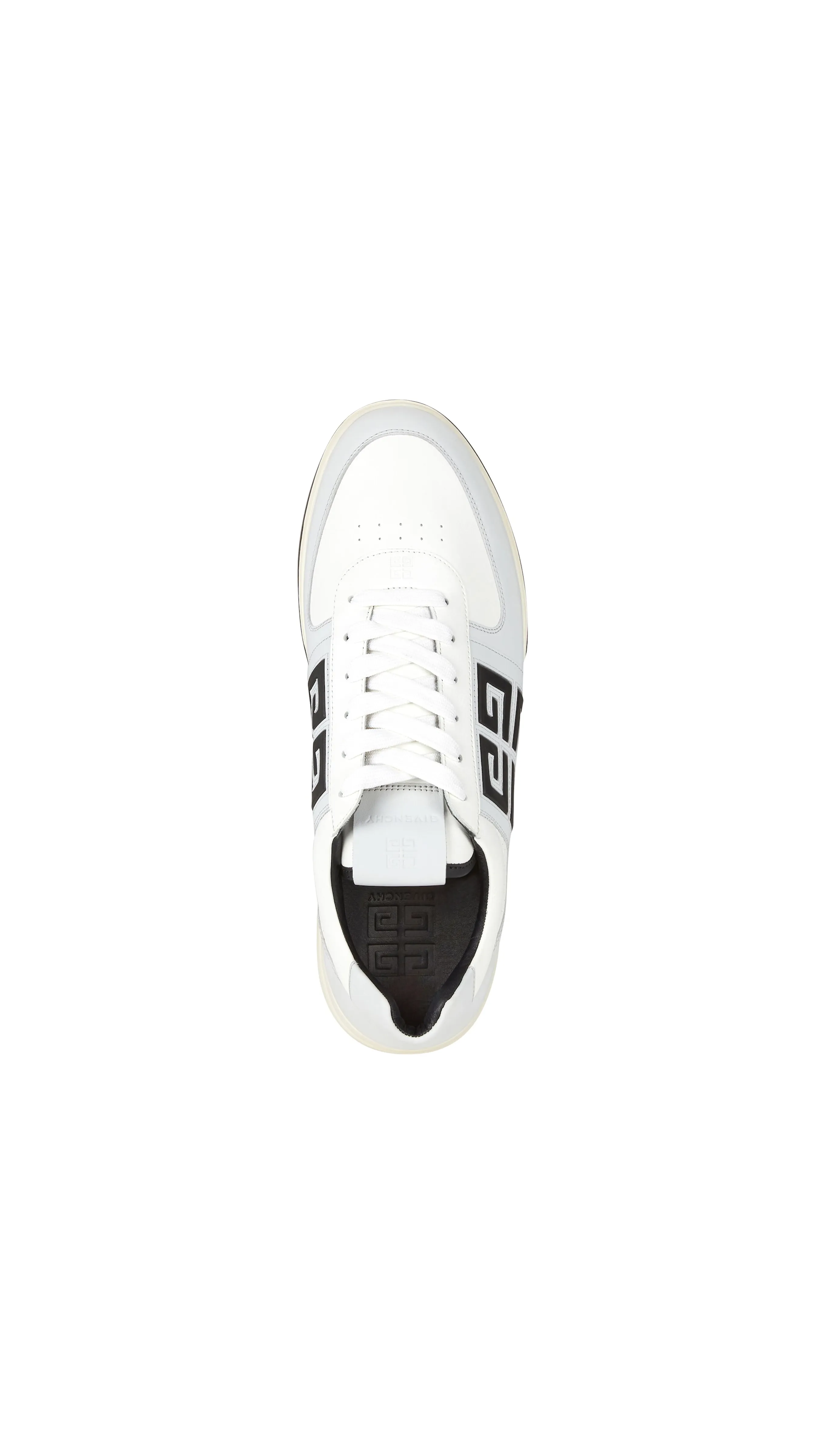 G4 Sneakers in Leather and Perforated Leather - White/Grey/Black