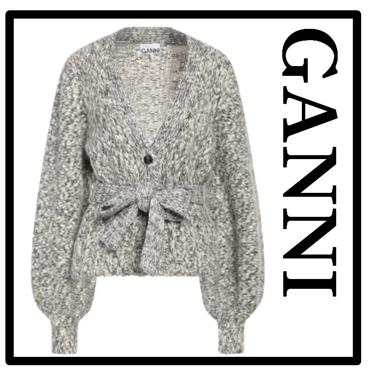 Ganni  |Casual Style Logo Cardigans