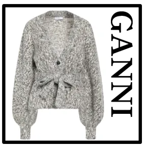 Ganni  |Casual Style Logo Cardigans