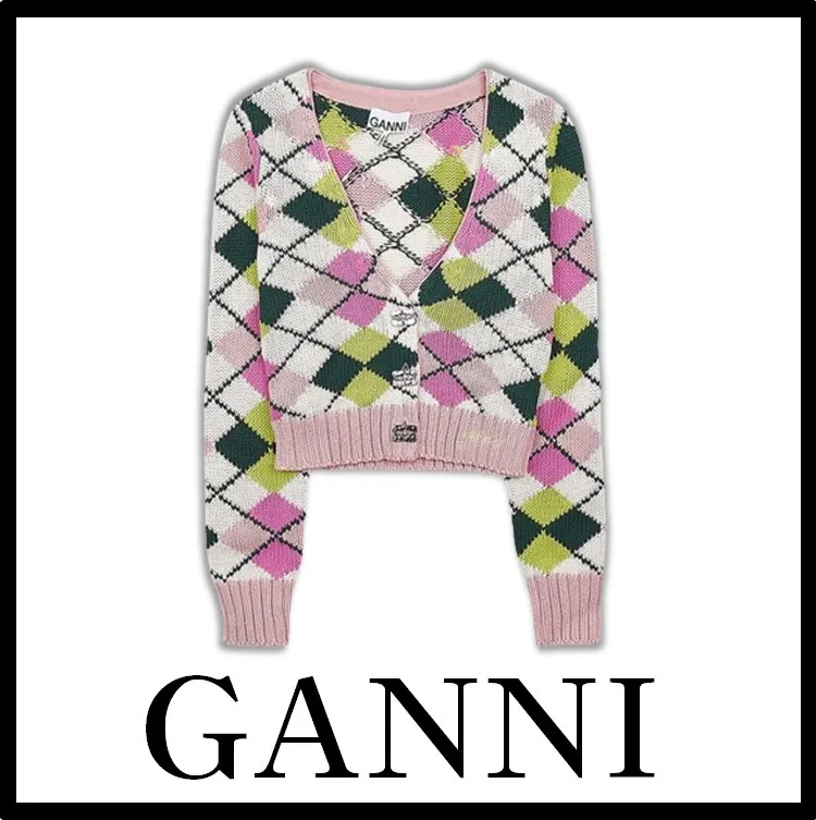 Ganni  |Casual Style Street Style Logo Cardigans