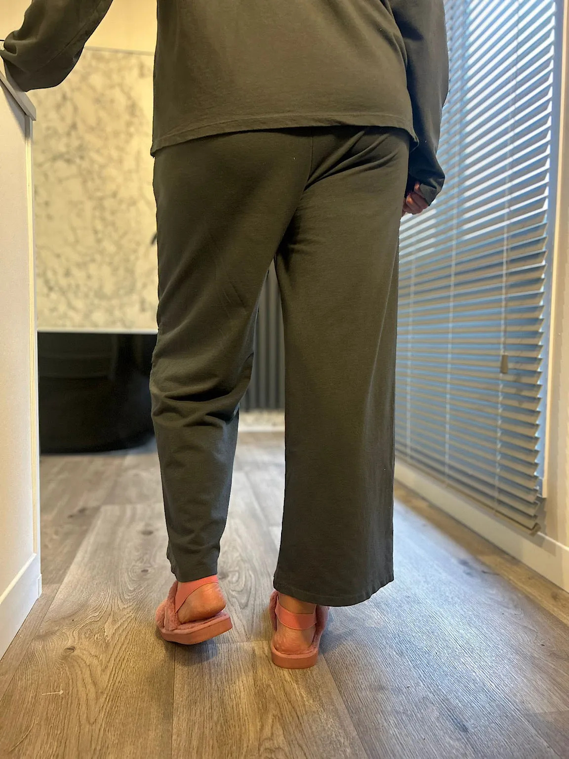 Grey Star Detail Wide Leg Joggers Skyler