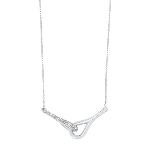 Interlocking Bar Diamond Pendant In 14K White Gold (1/2 Ct. Tw.)