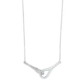 Interlocking Bar Diamond Pendant In 14K White Gold (1/2 Ct. Tw.)