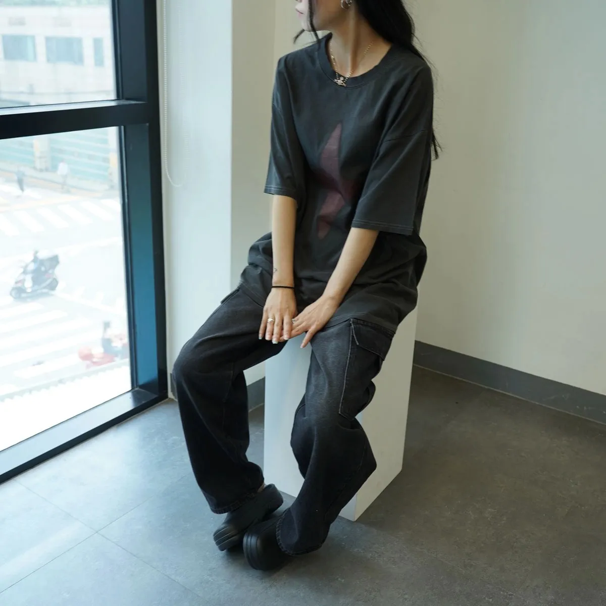 IONSEOUL  |Unisex Street Style Plain Cotton T-Shirts