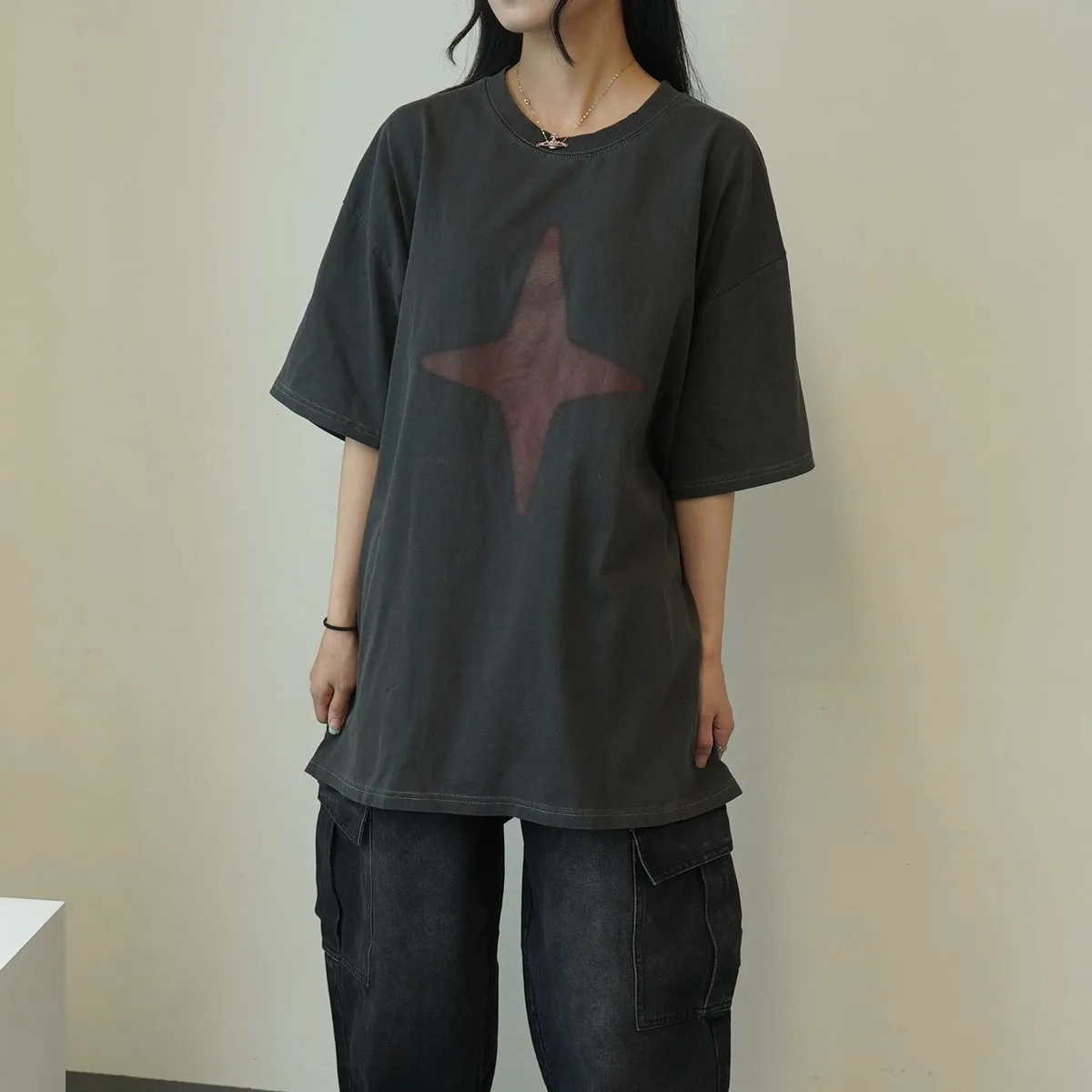 IONSEOUL  |Unisex Street Style Plain Cotton T-Shirts