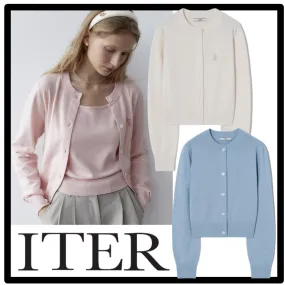 ITER  |Casual Style Logo Cardigans