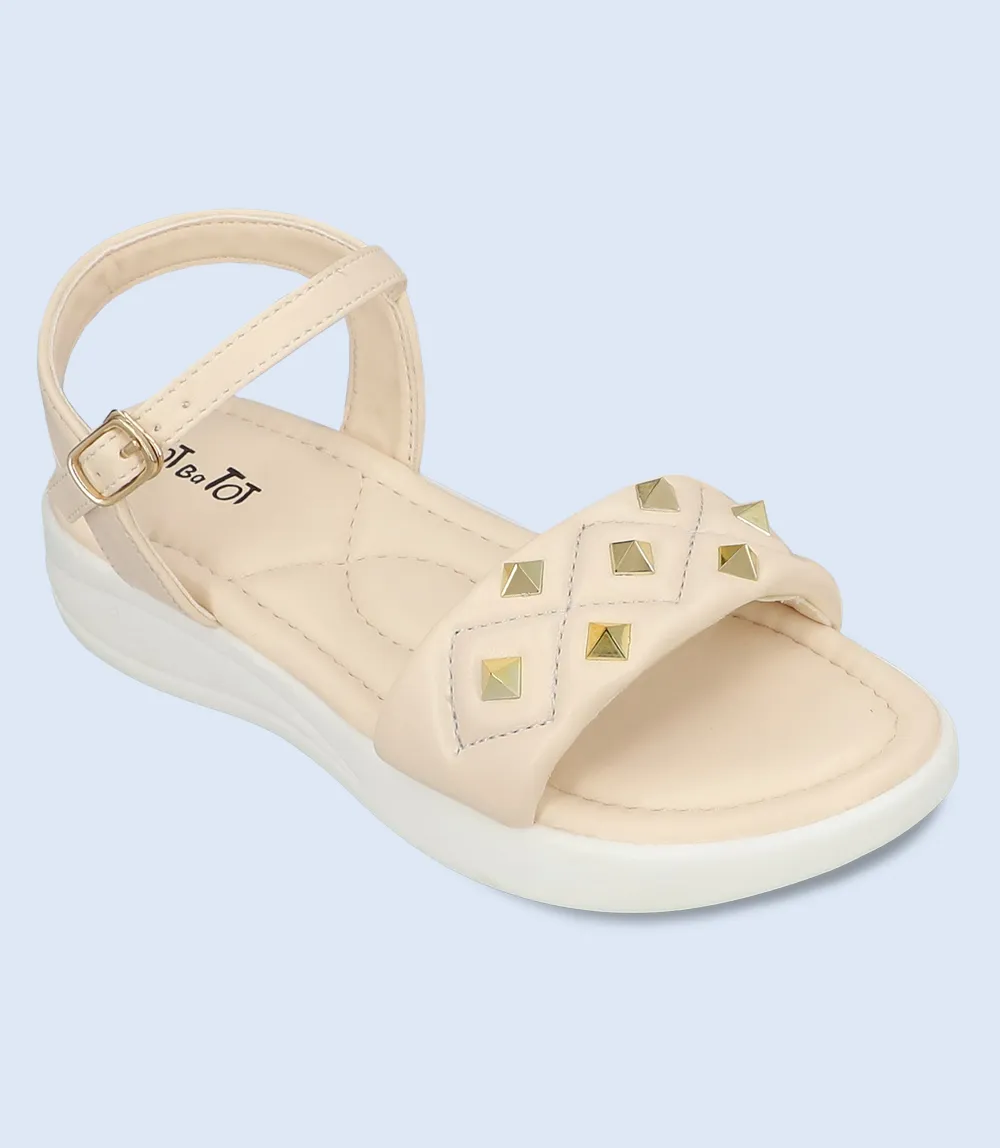 KG0102-CREAM-Girls Casual Sandal