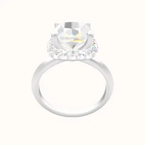 Knife Edge Engagement Ring With Halo Head