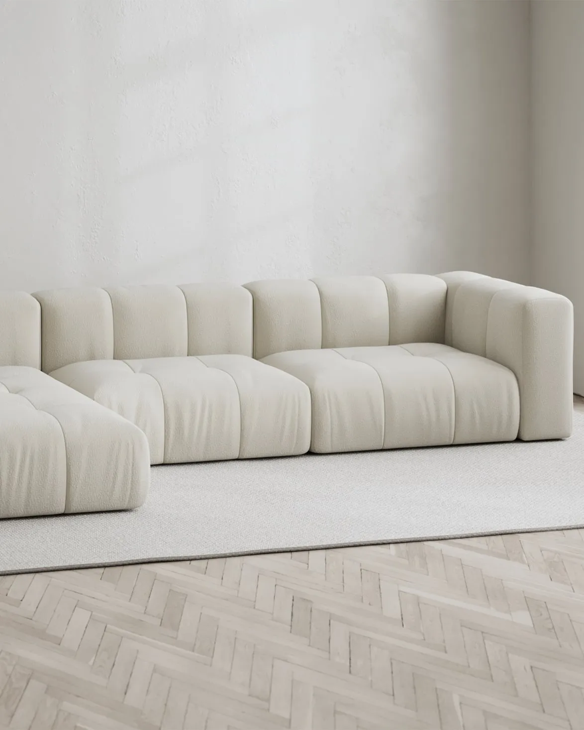 Layered Cecco 3-Seat Sofa Lounge Left Linen Look