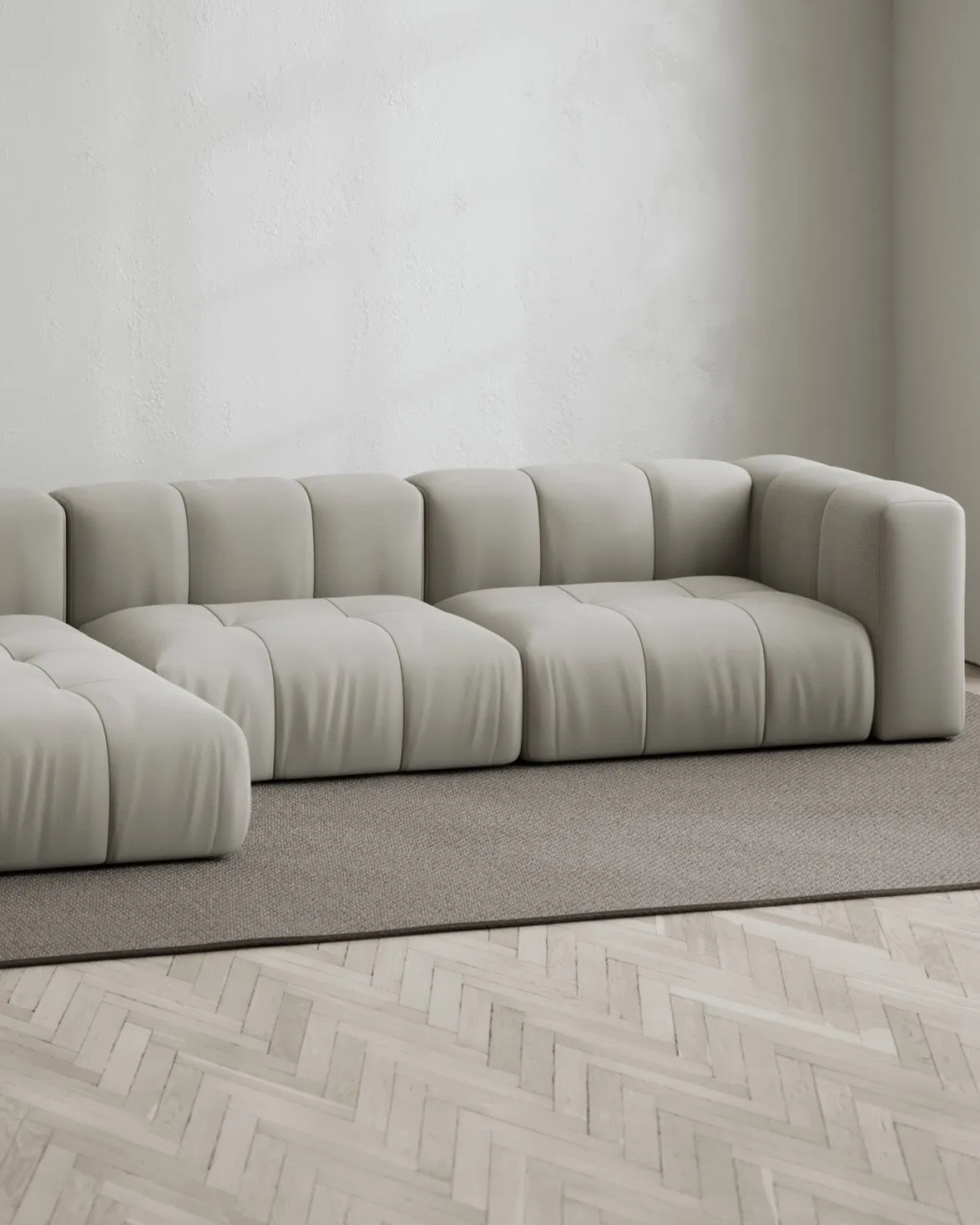 Layered Cecco 3-Seat Sofa Lounge Left Linen Look