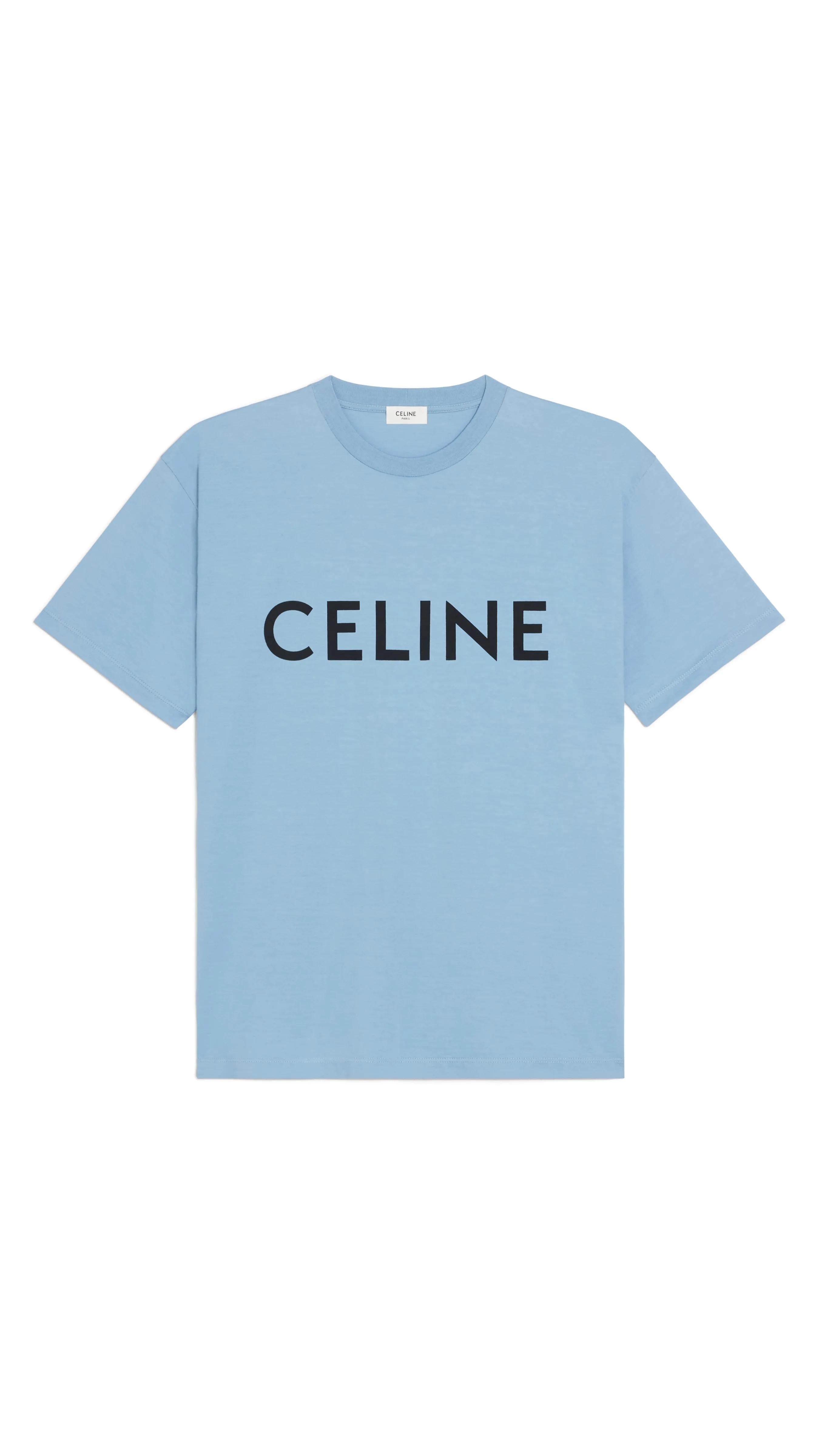 Loose T-shirt in Cotton Jersey - Blue Washed/Black