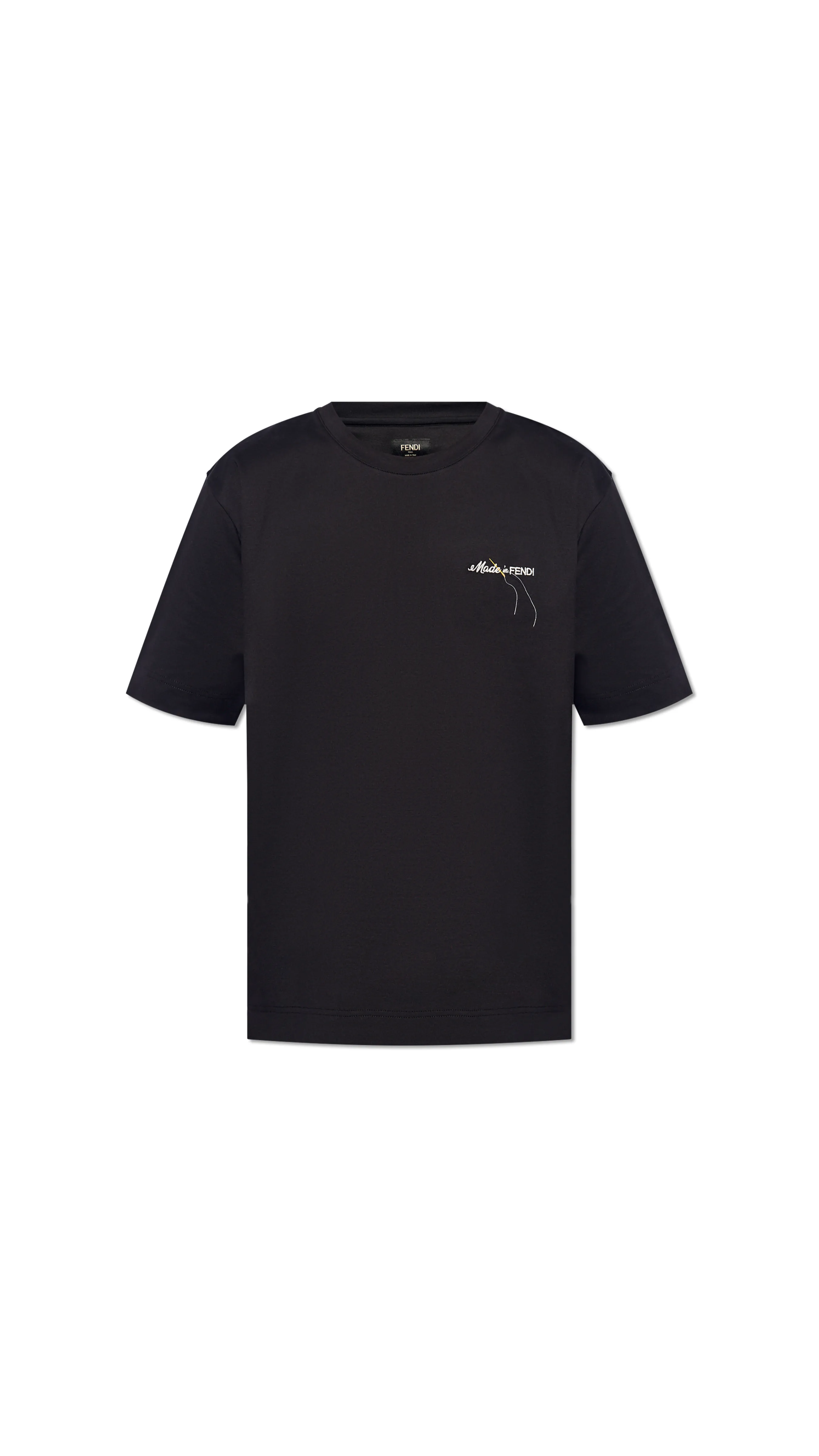 Made in Fendi Embroidered T-shirt - Black/Brown