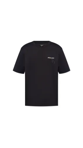 Made in Fendi Embroidered T-shirt - Black/Brown