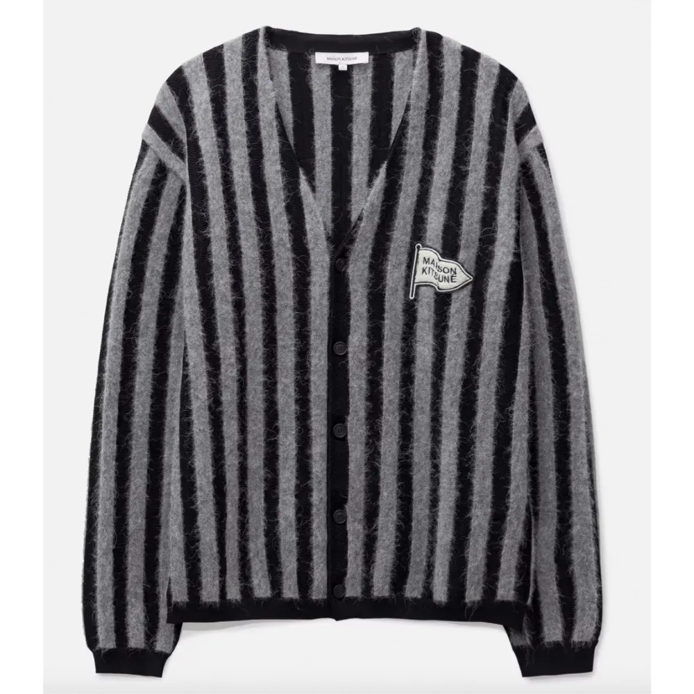 MAISON KITSUNE  |Stripes Unisex Nylon Logo Designers Cardigans