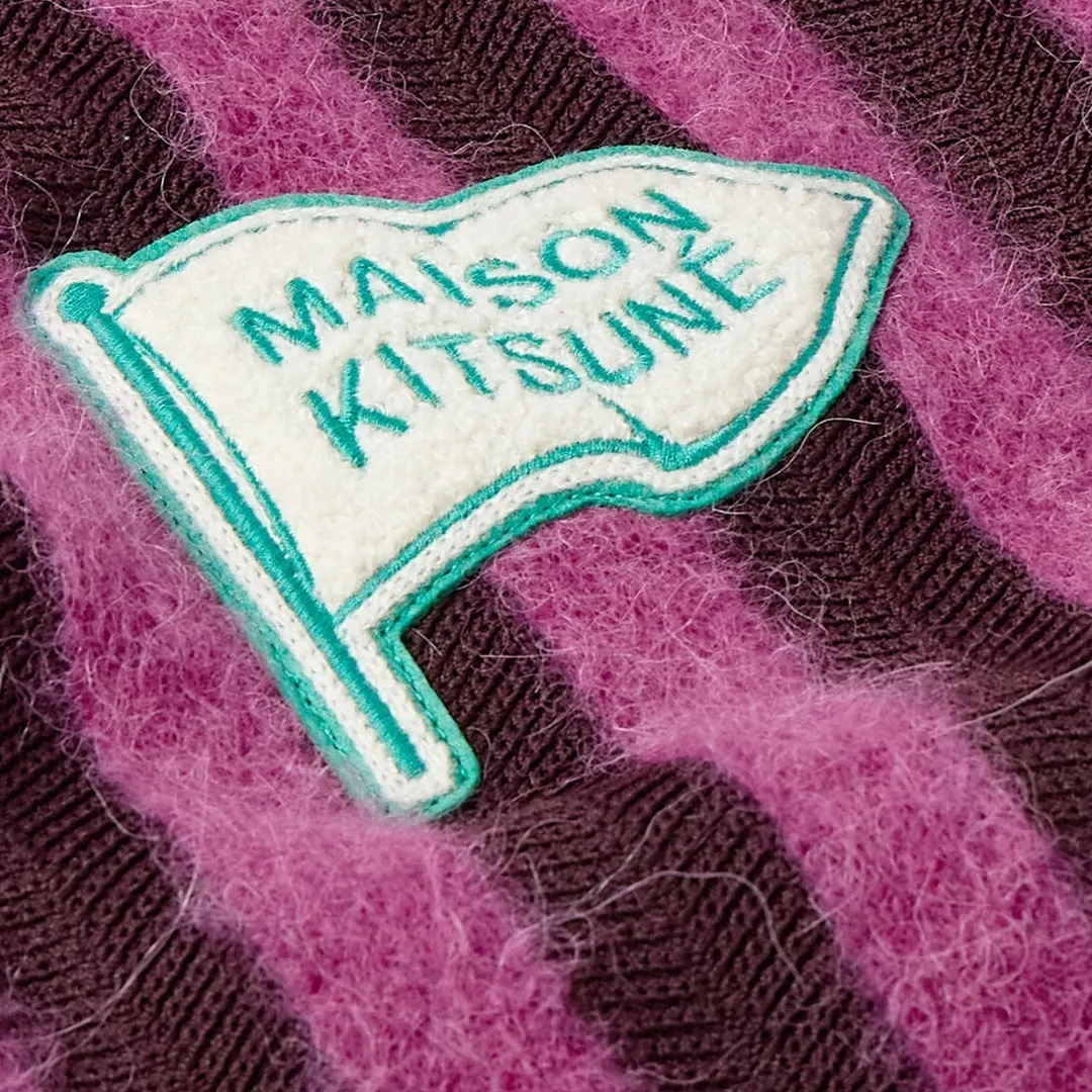 MAISON KITSUNE  |Stripes Unisex Nylon Logo Designers Cardigans