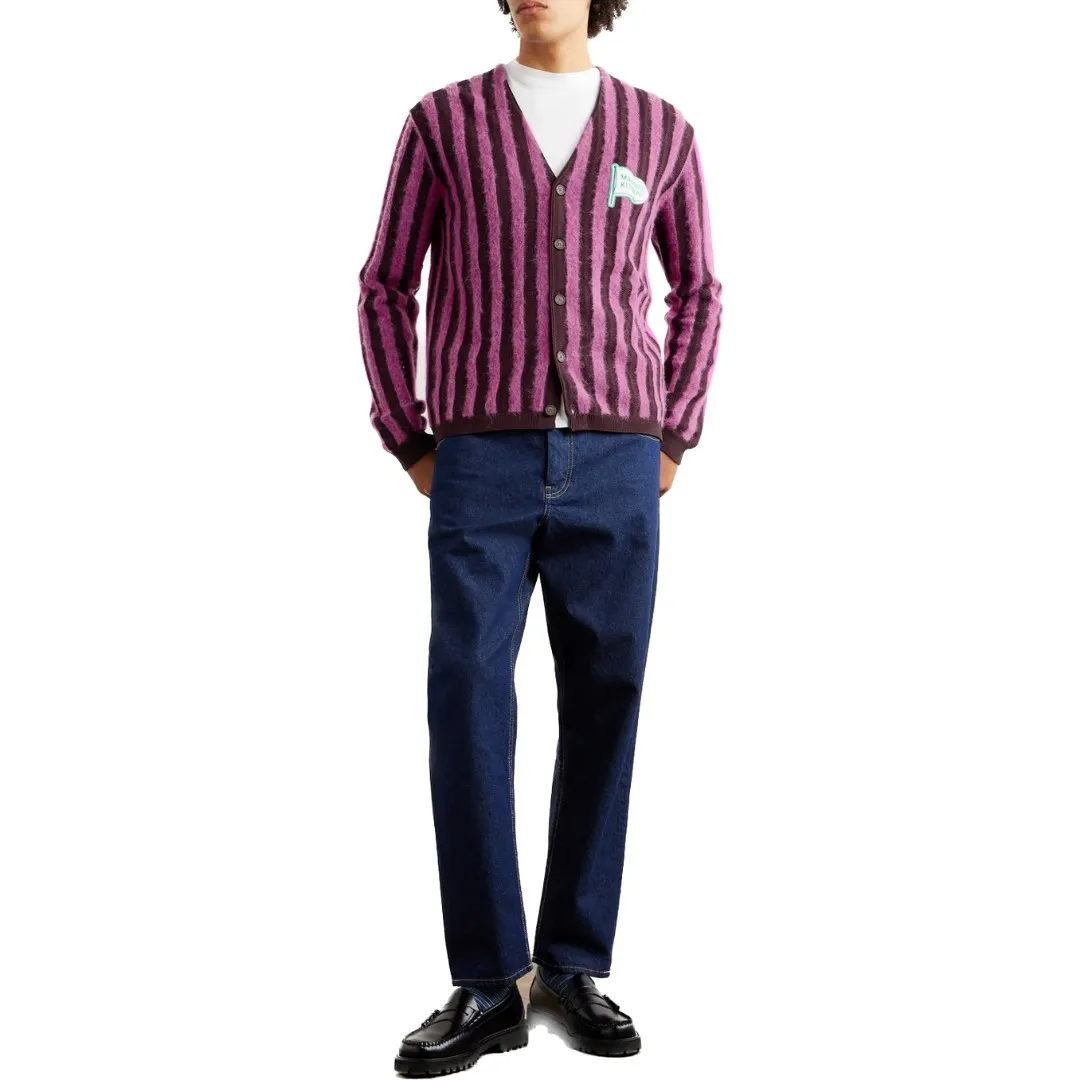 MAISON KITSUNE  |Stripes Unisex Nylon Logo Designers Cardigans