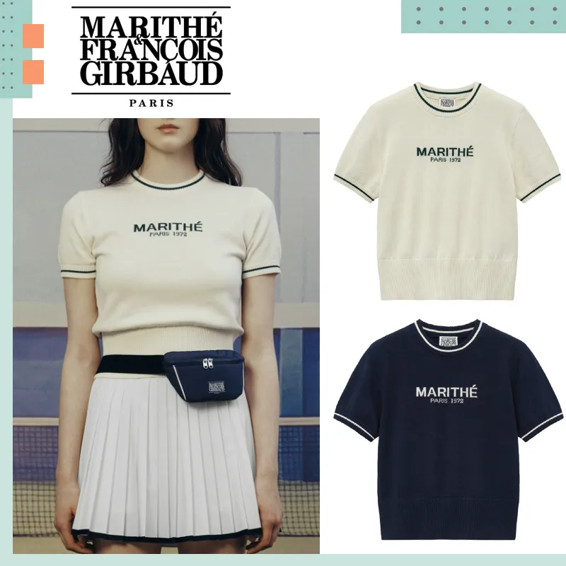 Marithe + Francois Girbaud  |Casual Style Street Style Plain Elegant Style Logo