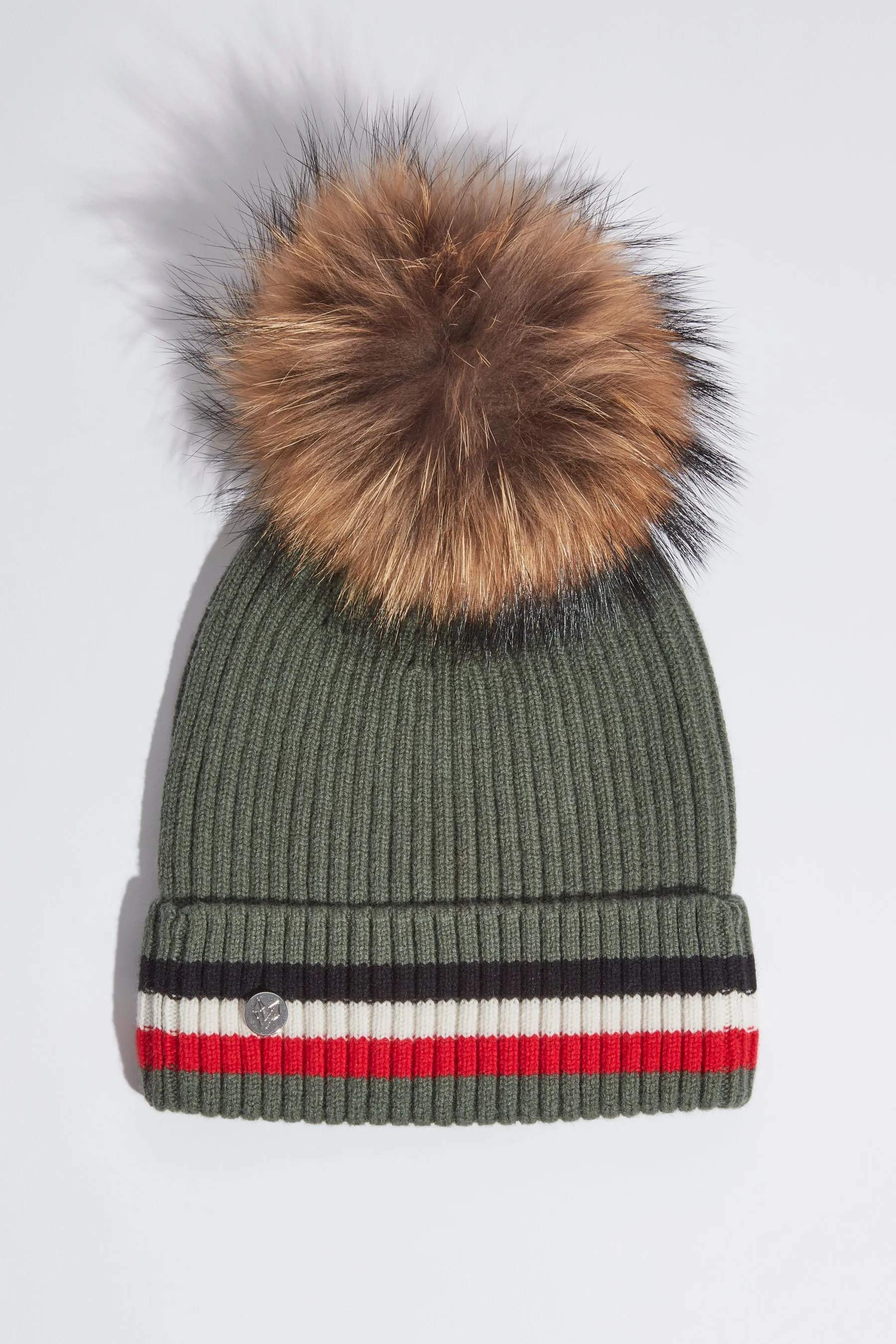 Mens Aston Merino Wool Pom Pom Hat - Khaki