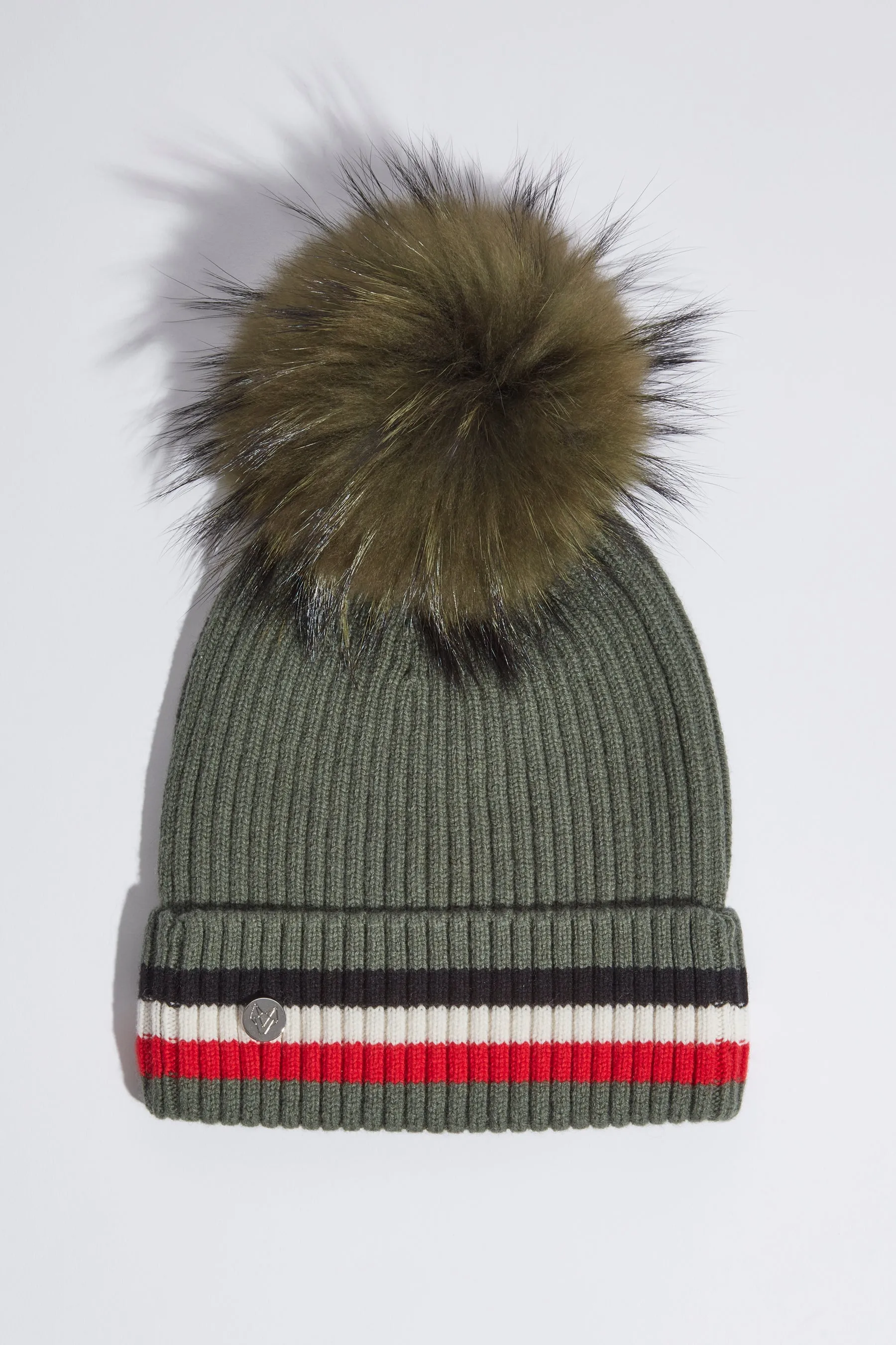 Mens Aston Merino Wool Pom Pom Hat - Khaki