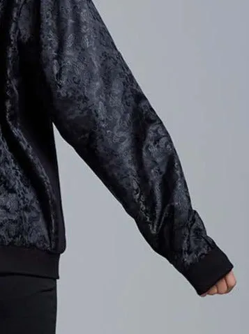 Men's Brocade Bomber Jacket (Black)