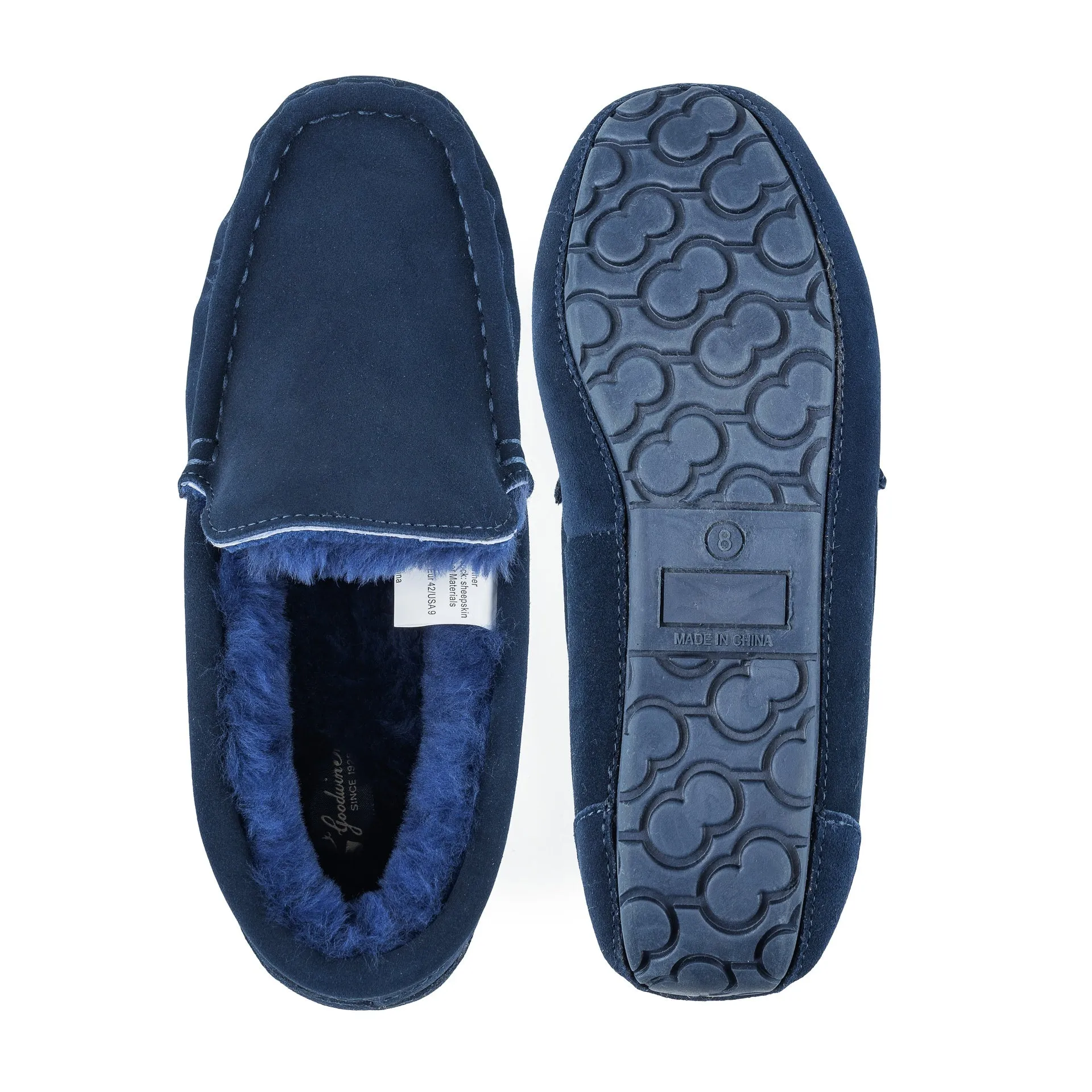 Men's Evan Navy Sheepskin Moccasin