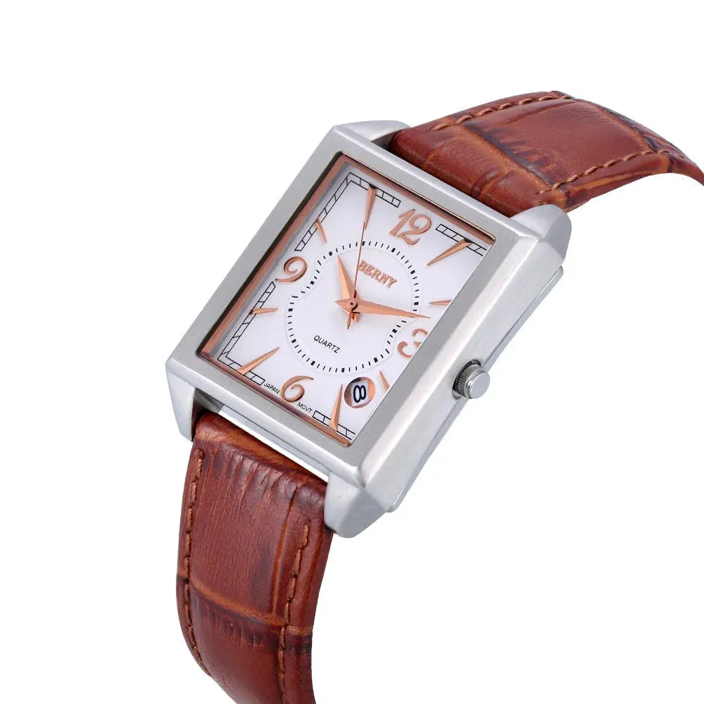 Men's Stainless Steel Quartz Movement Business Casual Wristwatch