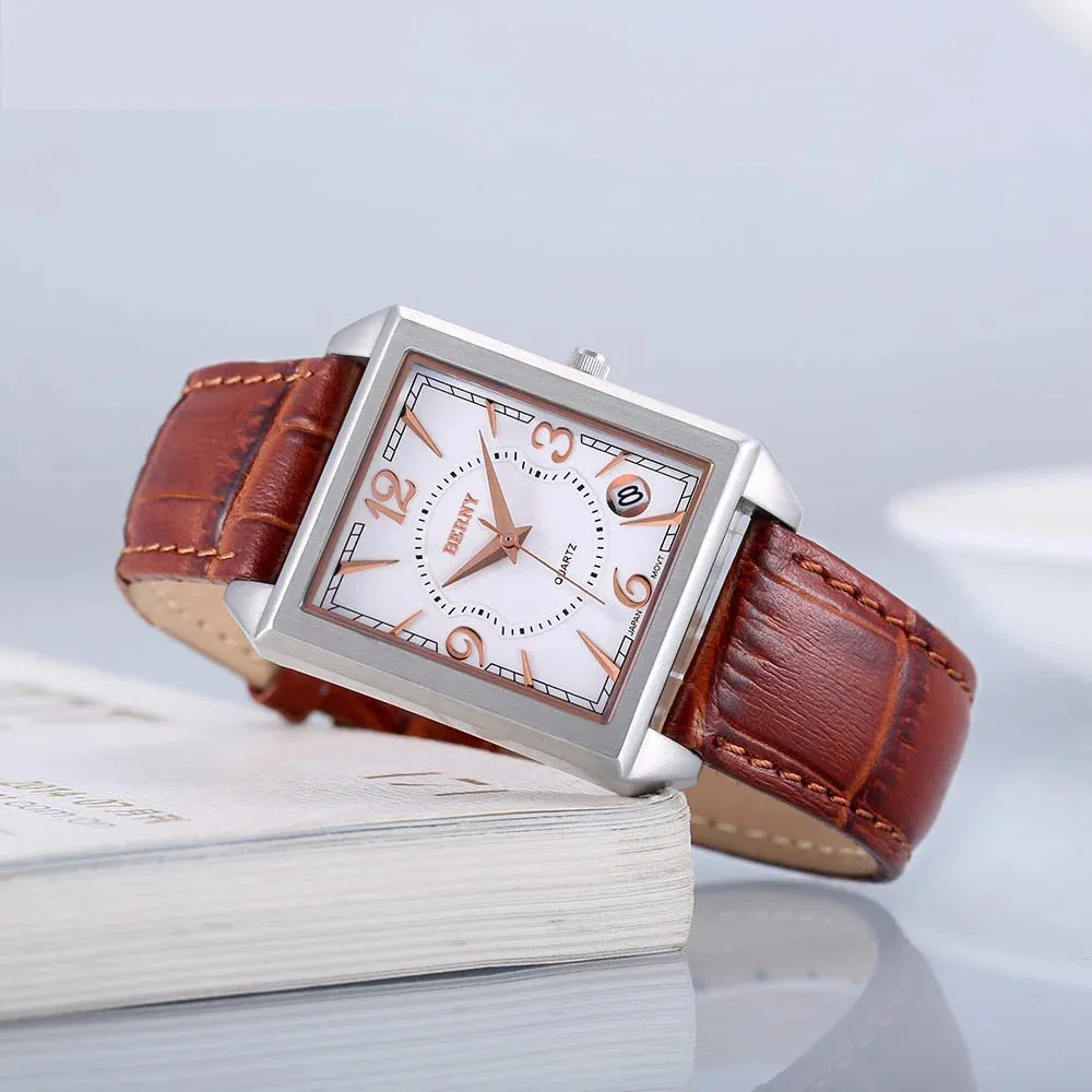 Men's Stainless Steel Quartz Movement Business Casual Wristwatch