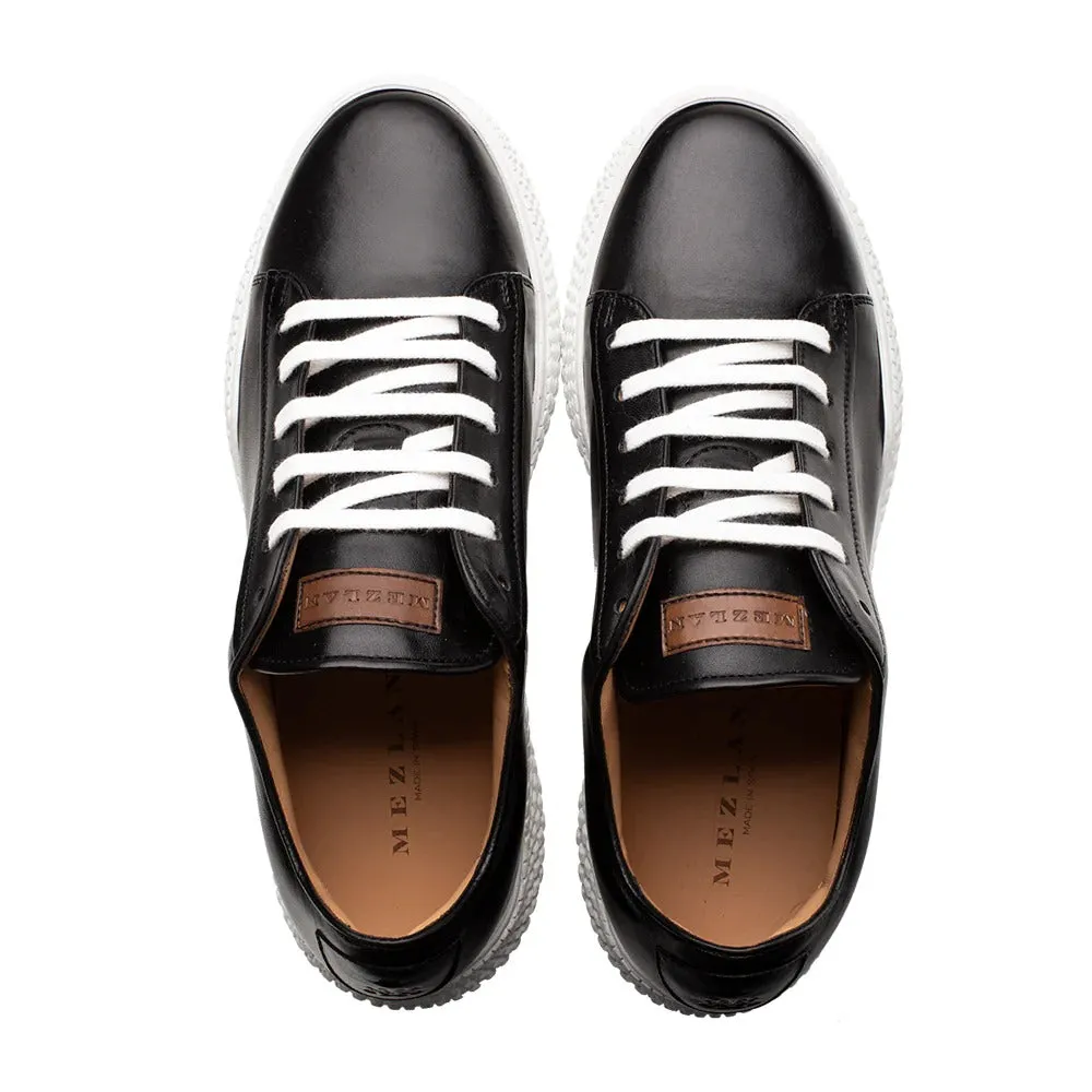 Mezlan A20604 Men's Shoes Black Calf-Skin Leather Casual Sneakers (MZ3600)