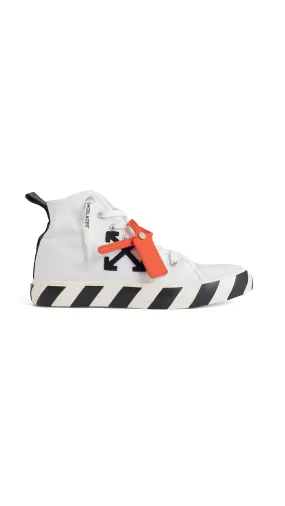 Mid Top Vulcanized Sneakers - White/Black/Orange