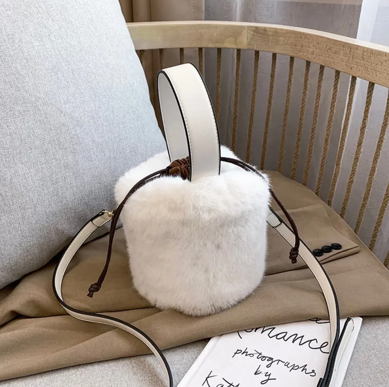 Mini Plush Bucket Bag