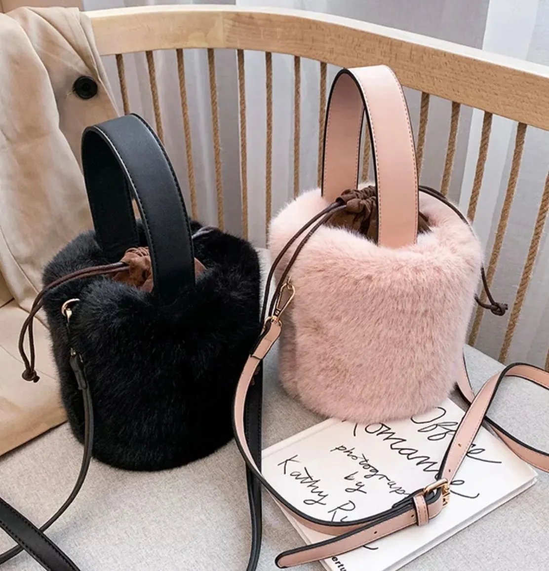 Mini Plush Bucket Bag