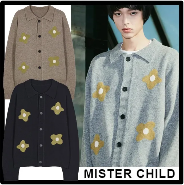 MISTER CHILD  |Unisex Street Style Logo Cardigans