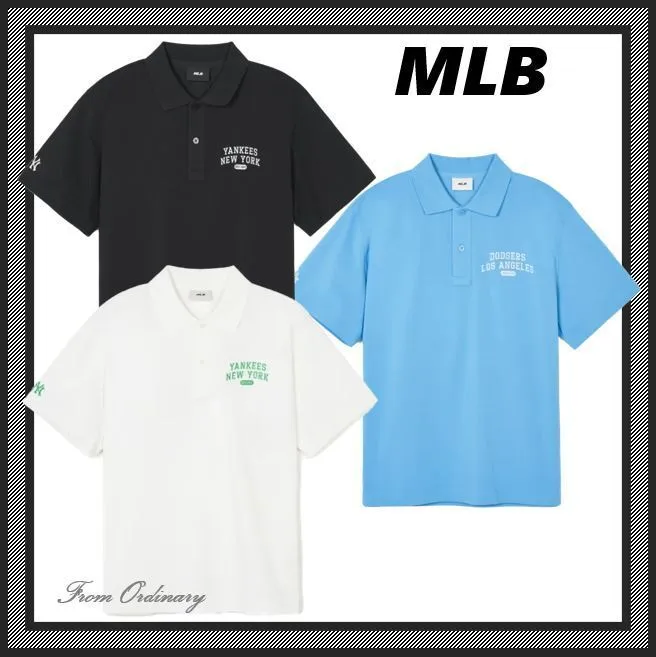 MLB Korea  |Unisex Street Style Cotton Logo Polos