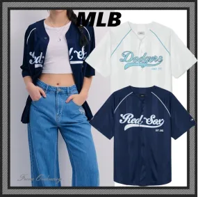 MLB Korea  |Unisex Street Style Logo Shirts