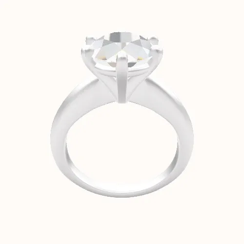 Modern Knife Edge Engagement Ring With High Set Six Prong Head