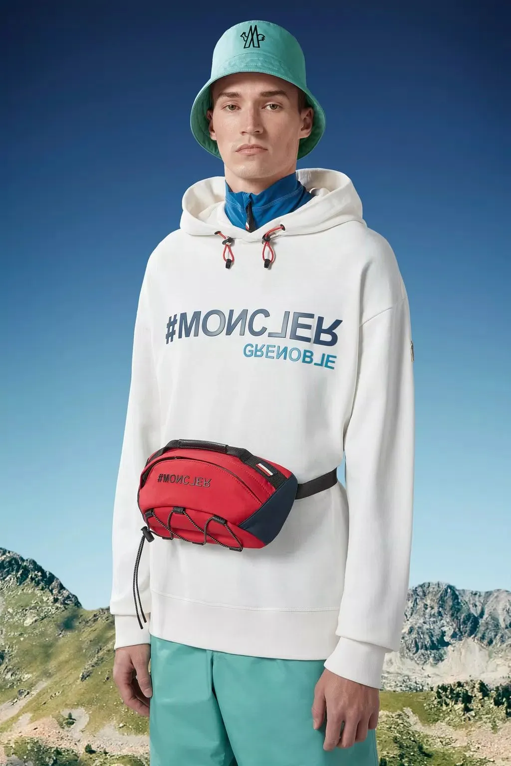 Moncler Grenoble - Sweat à capuche white à logo