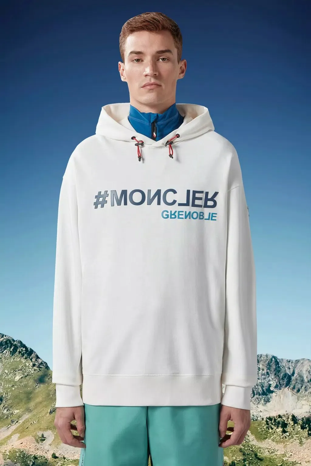 Moncler Grenoble - Sweat à capuche white à logo