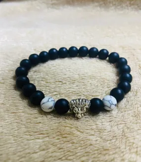 Natural Stone Fashion Lion Charm Bracelet Men women