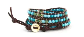 Natural Turquoise Fiesta Wrap Bracelet