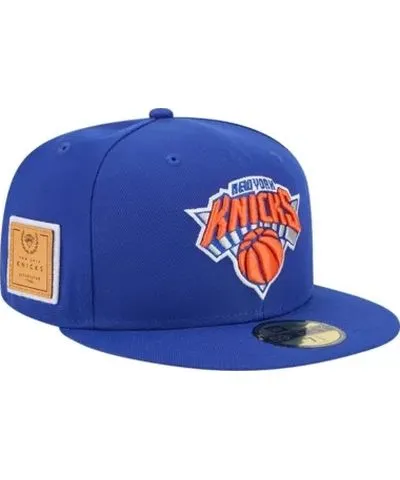 New Era Men's NBA New York Knicks Court Sport Leather Applique 59FIFTY Fitted Hat