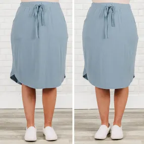 Nice And Comfortable Skirt, Blue Grey