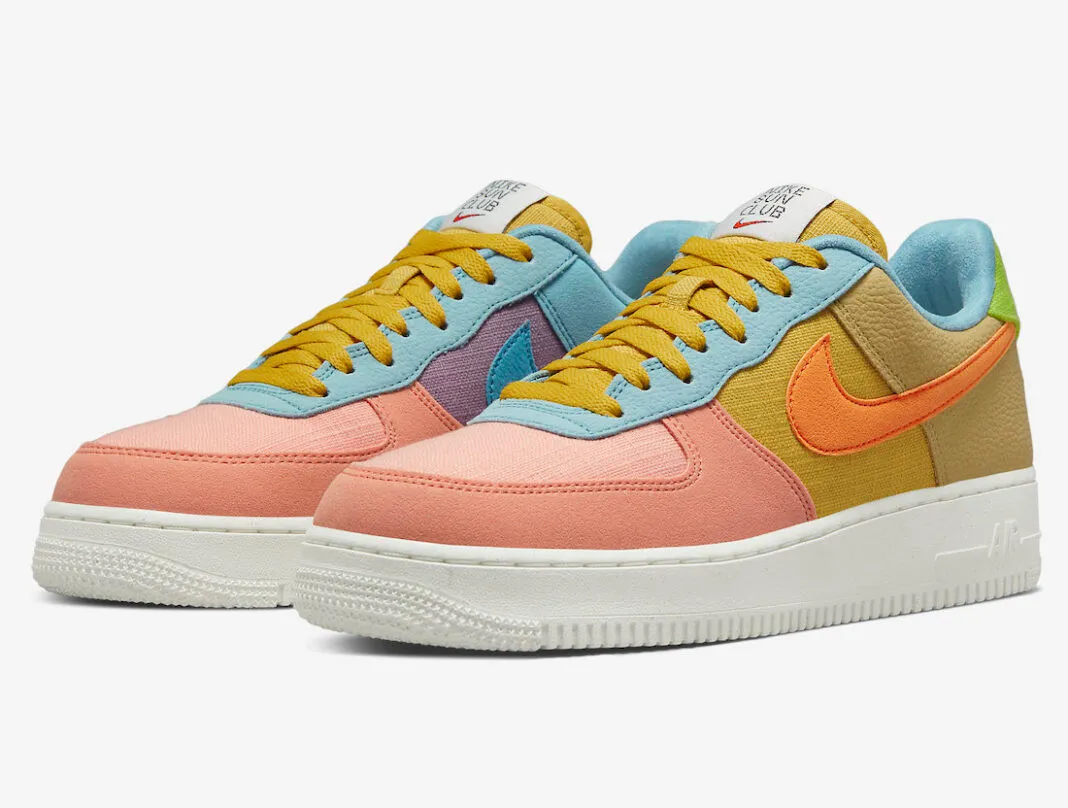 Nike Air Force 1 Low Sun Club Pink Olive Blue DQ4531-700