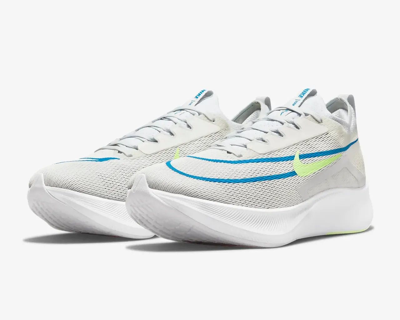 Nike Zoom Fly 4 Summit White Pure Platinum Imperial Blue Lime Glow CT2392-100