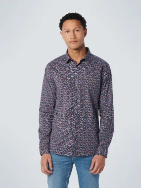 No Excess - Allover Print Stretch Shirt - Mauve