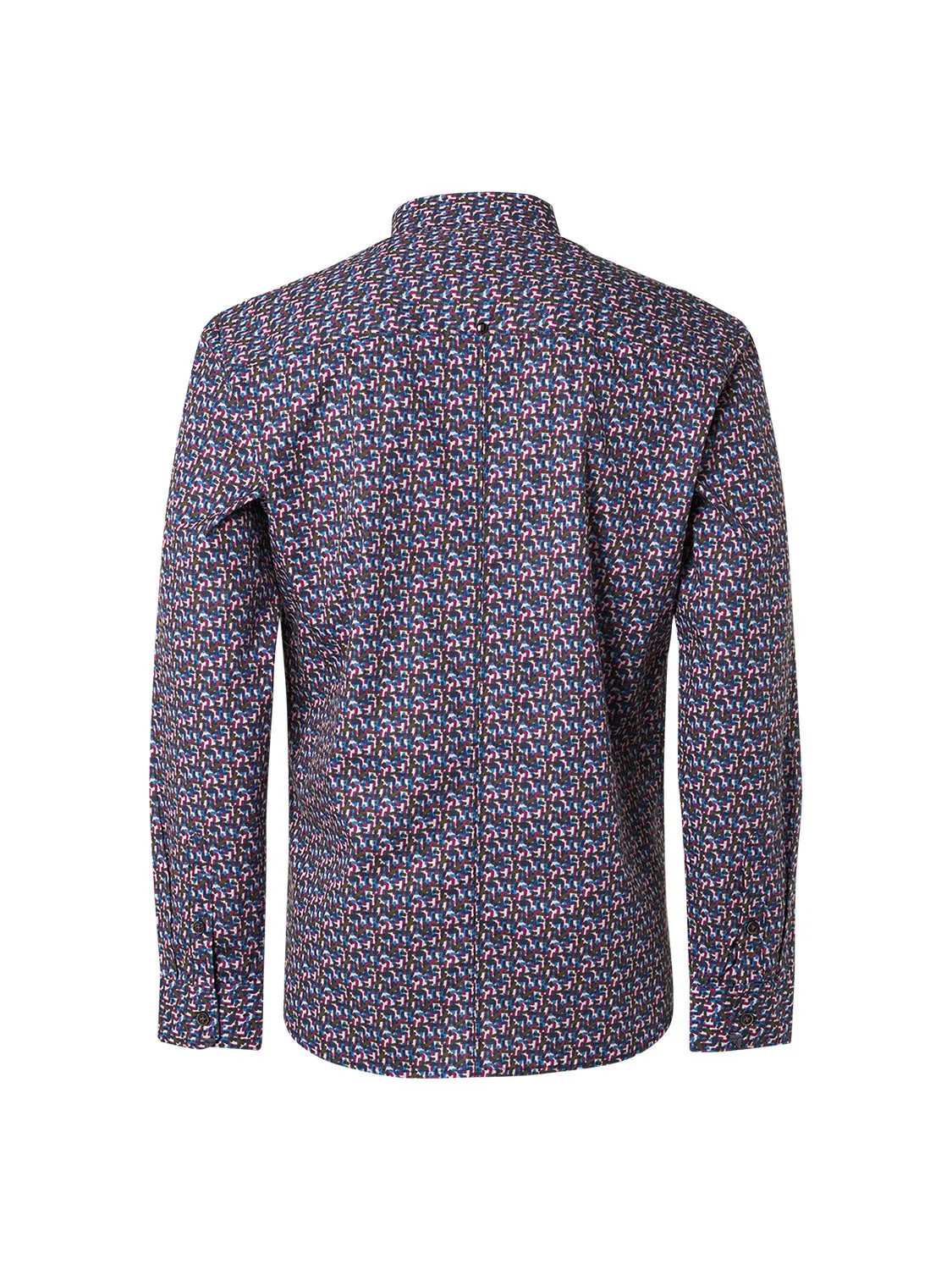 No Excess - Allover Print Stretch Shirt - Mauve