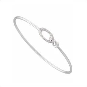 Nodo 18K White Gold & Diamond Bangle