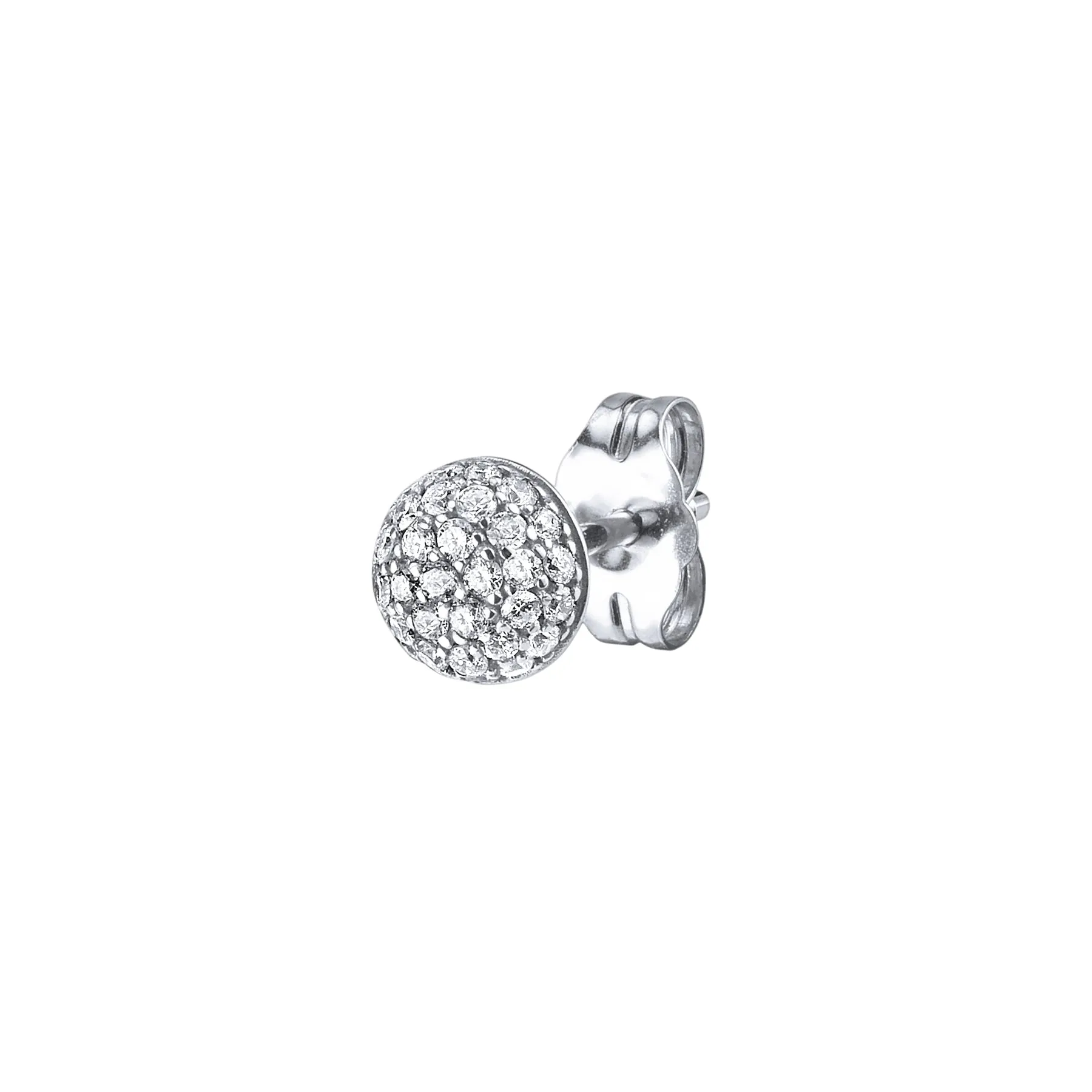 Pavé Stud #2 - White Diamond / 14k White Gold